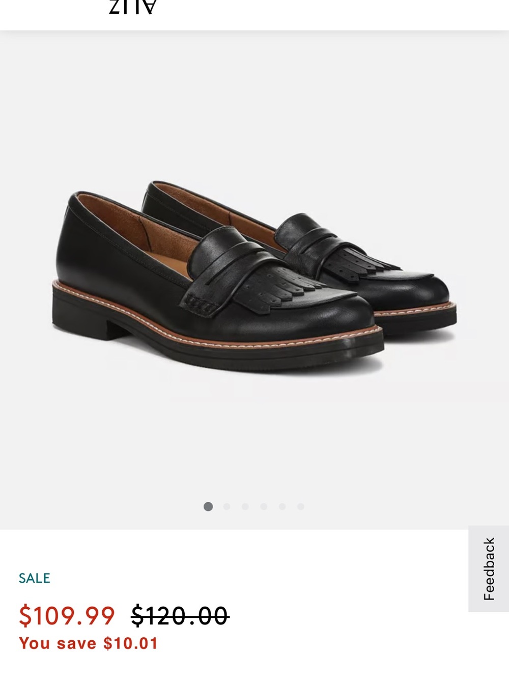 Naturalizer Black Penny Loafer Size 7W - Picture 2 of 7